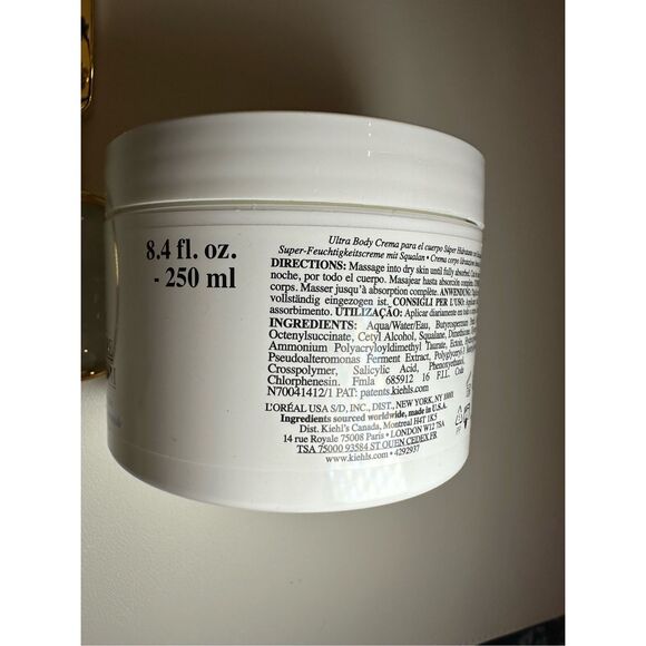 Kiehl's Since 1851 Ultra Body Mega Moisture Squalane Cream 250ml/8.4oz - Picture 2 of 4